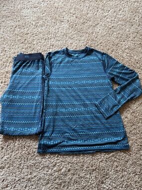 REI Kids Blue Patterned Base Layer